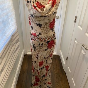Magaschoni vintage silk floral dress approx Small